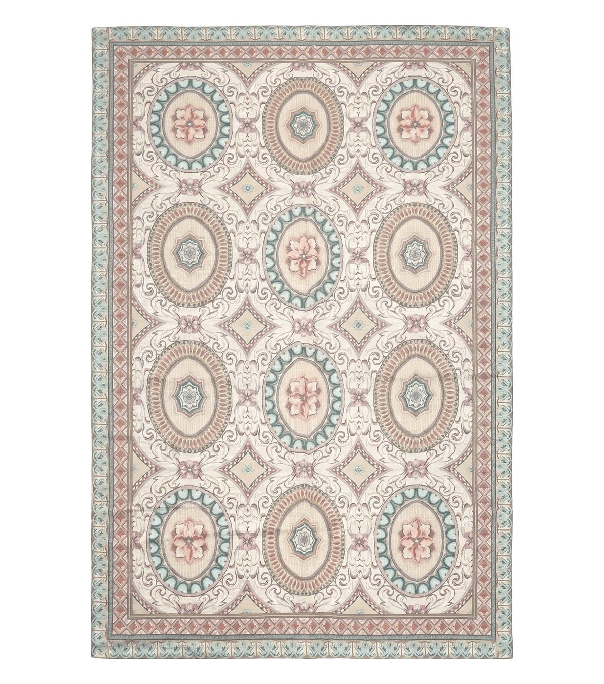 New Needlepoint Rug, 6x9 Needlepoint Carpet, Flatweave Rug, Vicotorian French European English Decor, Elegant Rug for Living Room, Handmade - Jewel Rugs