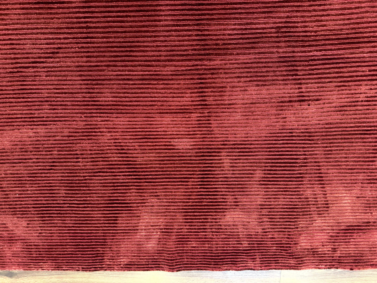 Modern Tibetan Rug 8x10, Red, Stripes, Handmade Wool Thick Pile Carpet - Jewel Rugs, view 6