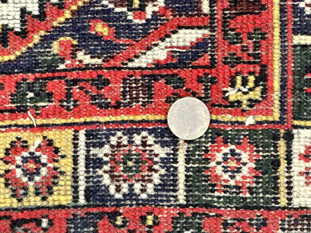 Indo Persian Bidjar Runner Rug 2.8 x 10, Vintage Rug for Hallway, 10ft Runner, Wool Handmade Ivory and Red, Medallions - Jewel Rugs, view 12