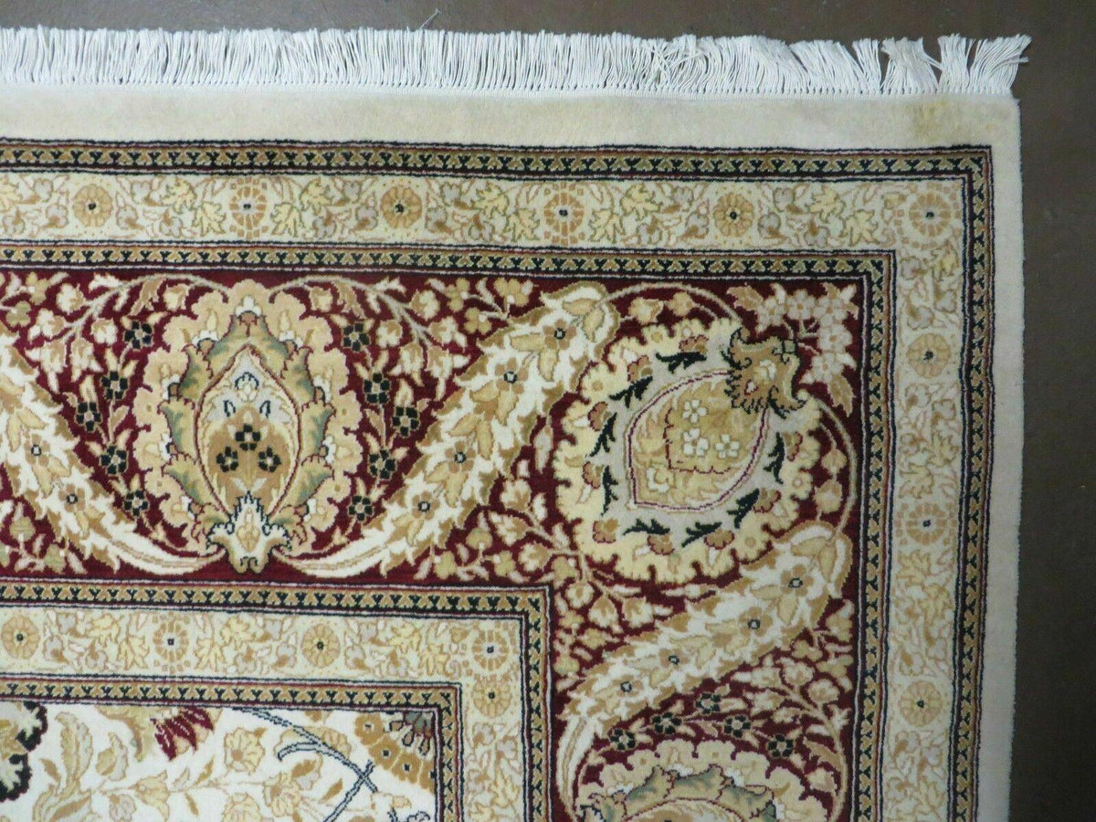9' X 12' Vintage Handmade Wool Rug Pakistani Floral Design Nice Vegetable Dye - Jewel Rugs, view 7