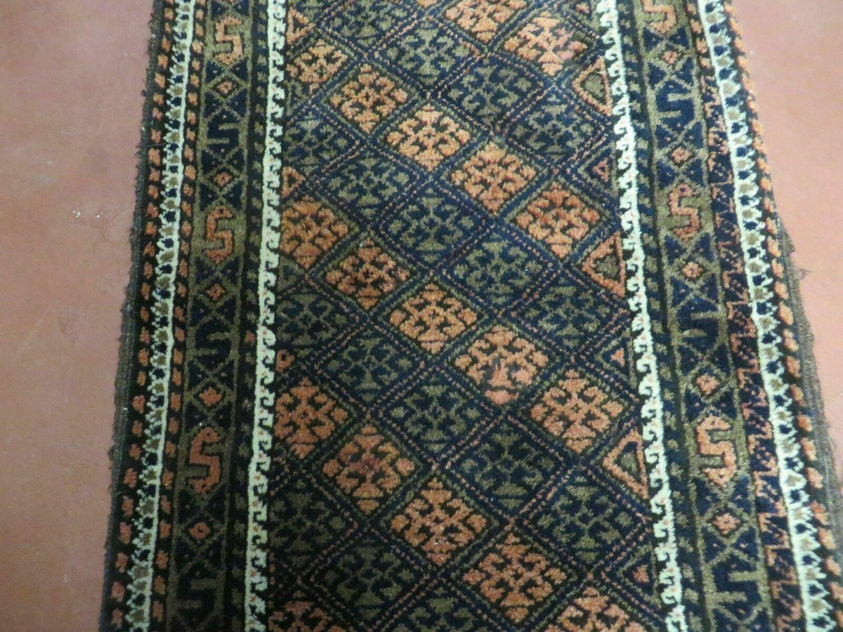 2' X 3' Antique Handmade Pakistani Bokhara Turkoman Balouchi Wool Rug Mat Nice - Jewel Rugs, view 5
