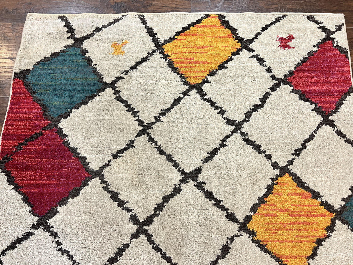 Panel Design Rug 5 x 7.6, Ivory/Beige & Multicolor - Jewel Rugs, view 4