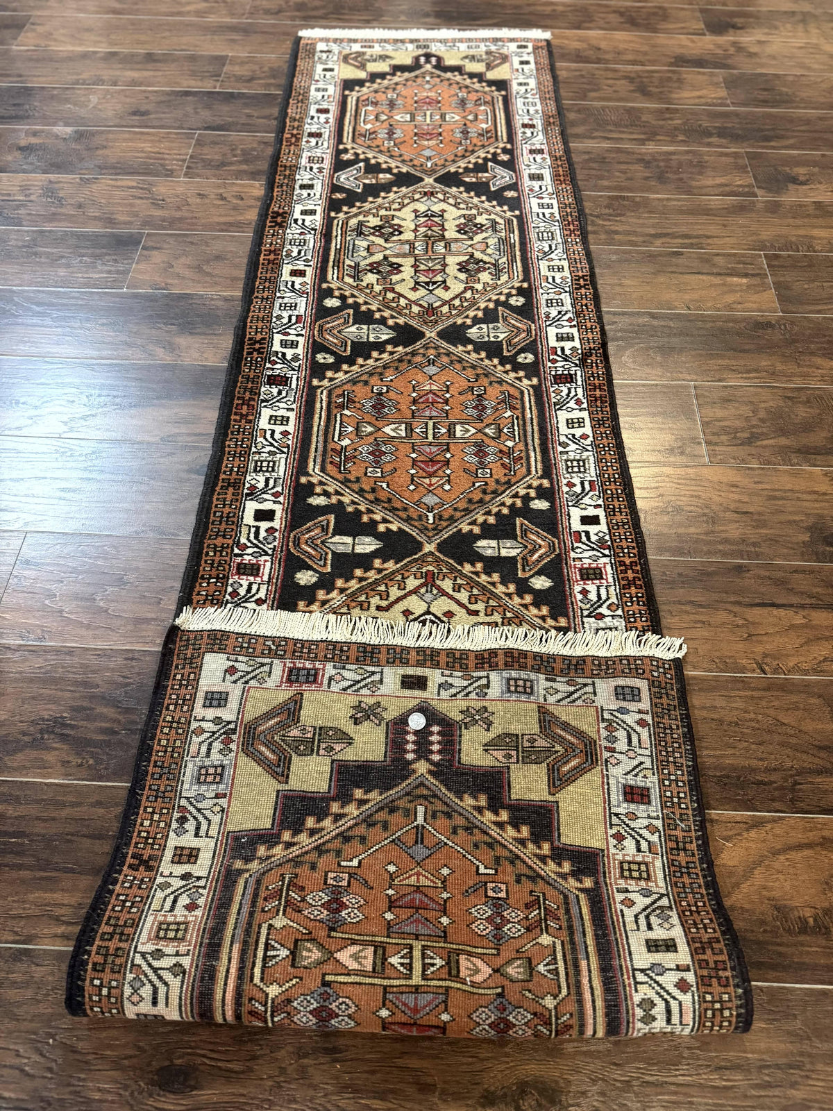 Persian Tribal Runner Rug 2.4 x 9.4, Geometric Medallions, Sarab Runner - Jewel Rugs, view 12