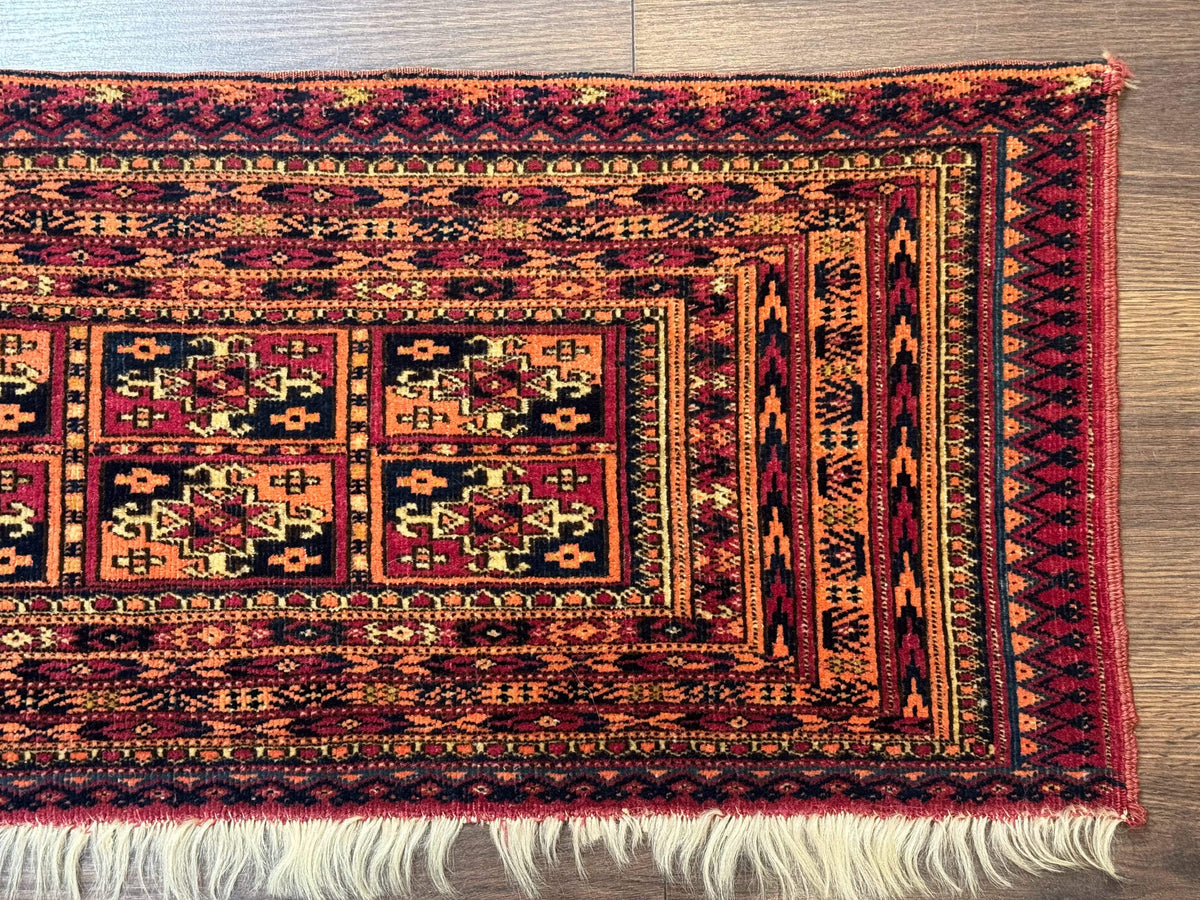 Antique Persian Turkoman Mafresh Rug 1x4, Wool, Tribal Collectible - Jewel Rugs, view 5