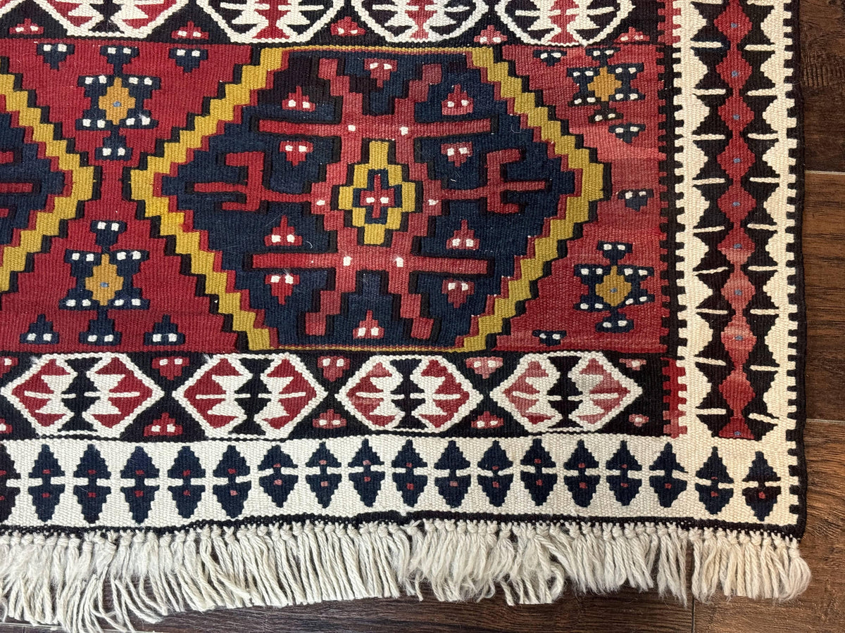 Caucasian Kilim Rug 5x7, Vintage Russian Flatweave Kilim Carpet, Tribal Bohemian Kilim Rug - Jewel Rugs, view 10