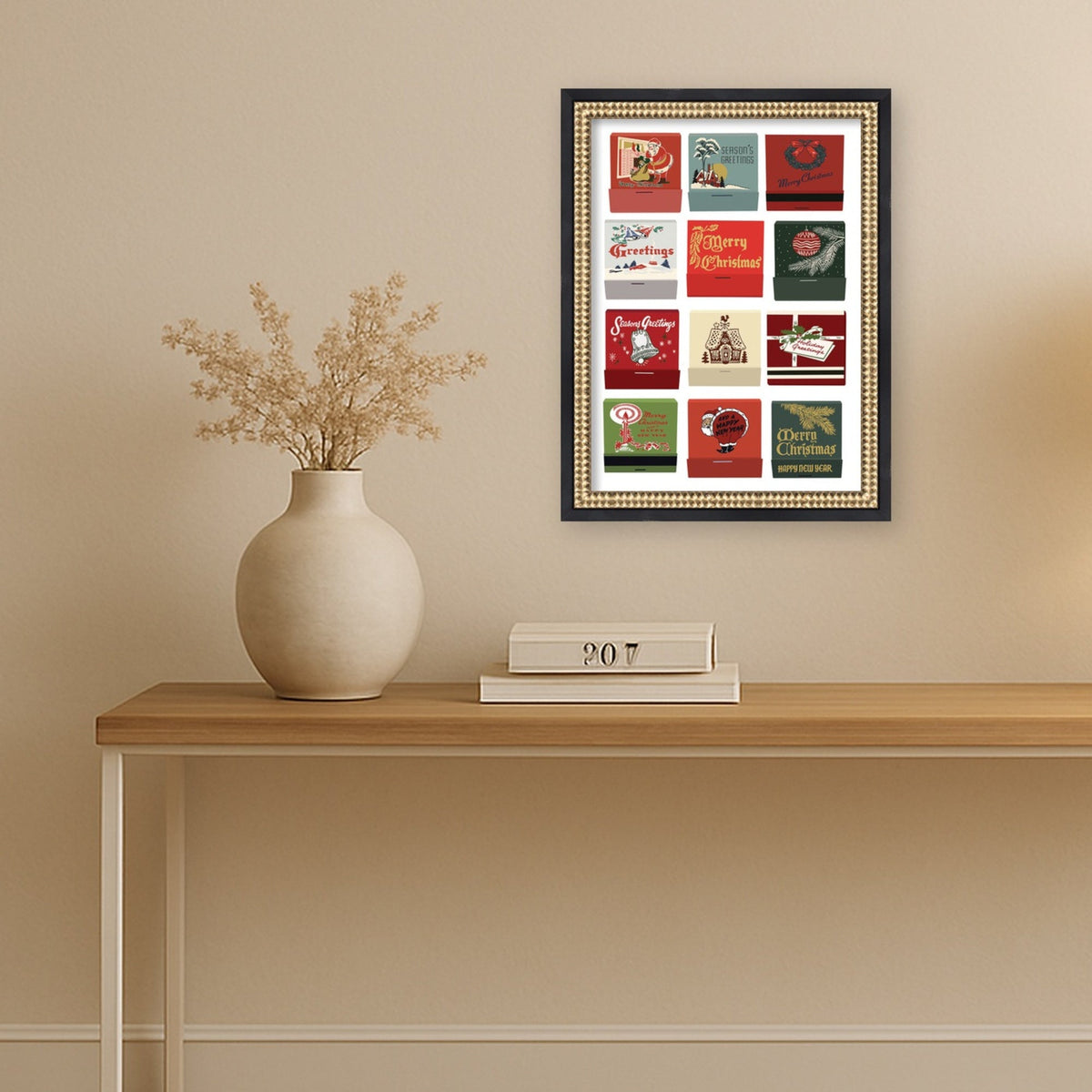Christmas Matchbooks 5x7 by Megan Ryan Framed Mounted Canvas Wall Art Print