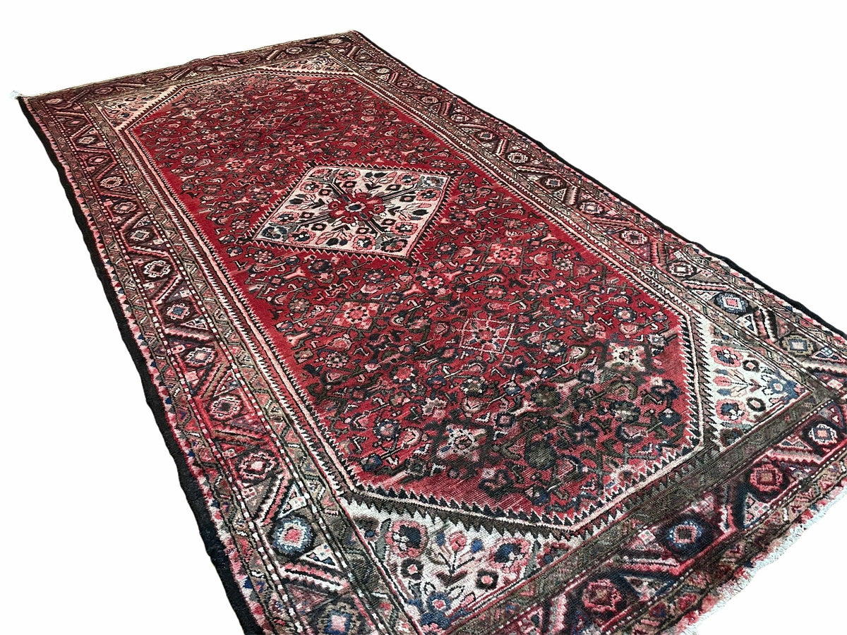 5.5 X 10 Antique Handmade Wool Tribal Gallery Rug All Over Red Runner Corridor - Jewel Rugs, view 3