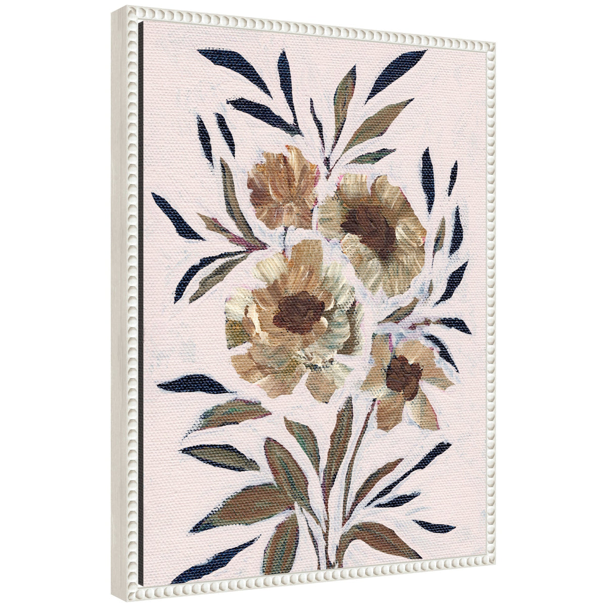 Sylvie Muted Paintrely Florals Framed Canvas by Nikita Jariwala