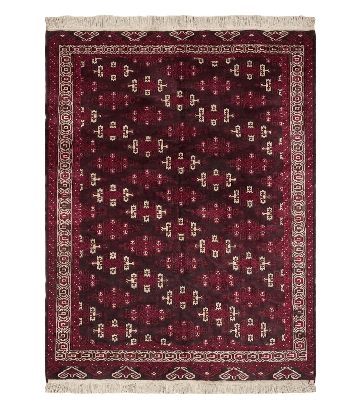 7' X 10' Antique Handmade Yamud Turkoman Wool Rug Excellent - Jewel Rugs
