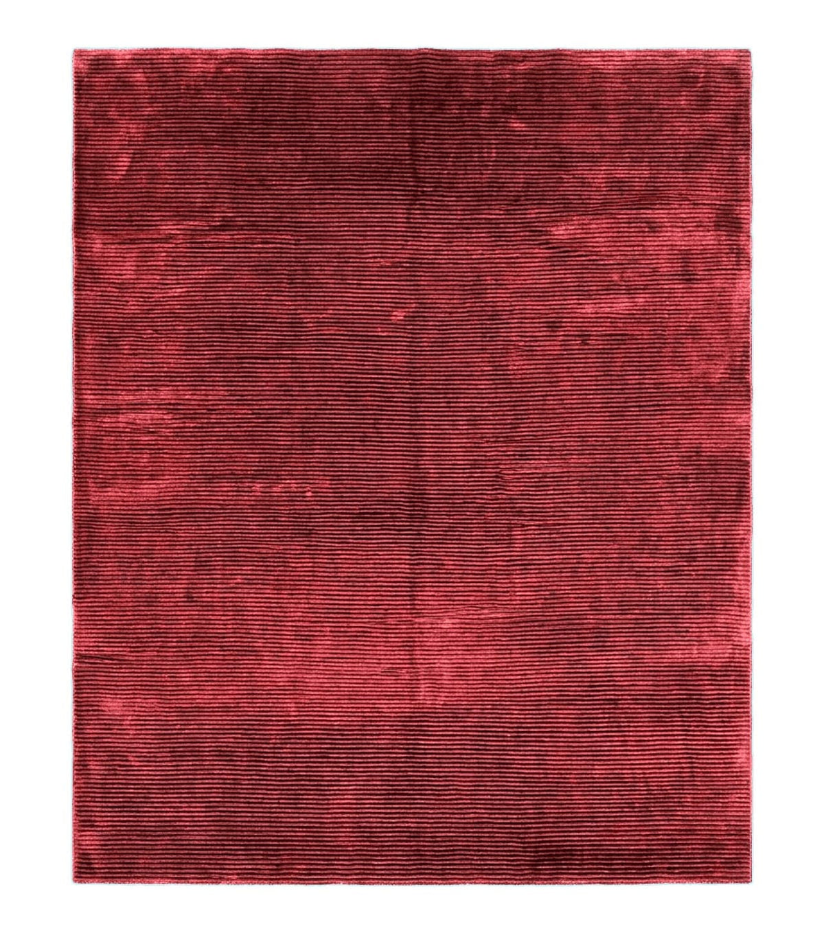 Modern Tibetan Rug 8x10, Red, Stripes, Handmade Wool Thick Pile Carpet - Jewel Rugs