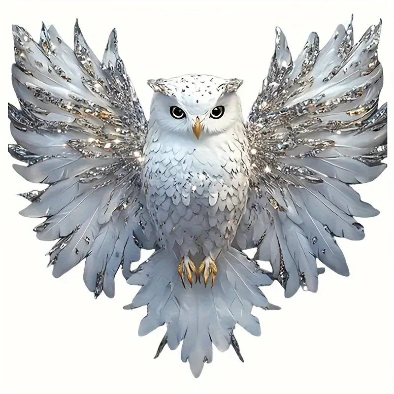6-Inch White Owl Vinyl Decal Artistic Sticker for Cars and Laptops