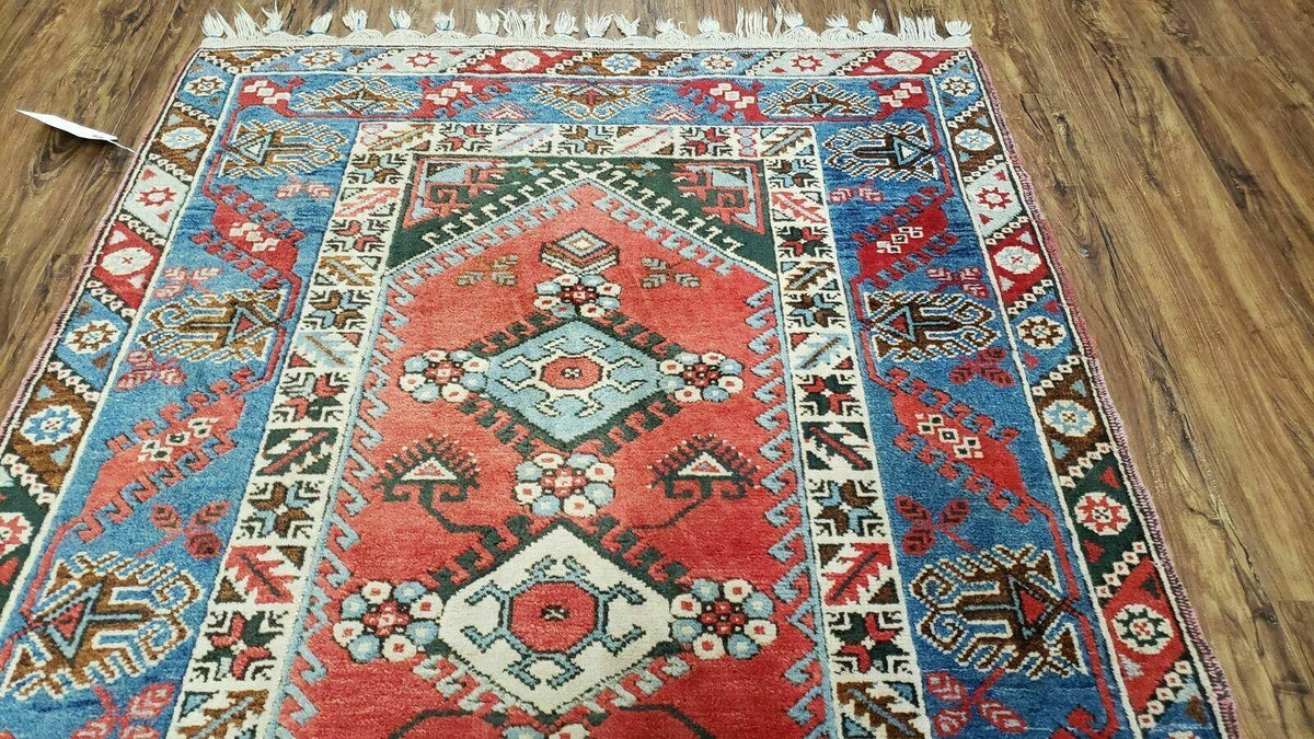 4' X 6' Handmade Turkish Super Kazak Shirvan Wool Rug Colorful - Jewel Rugs, view 12
