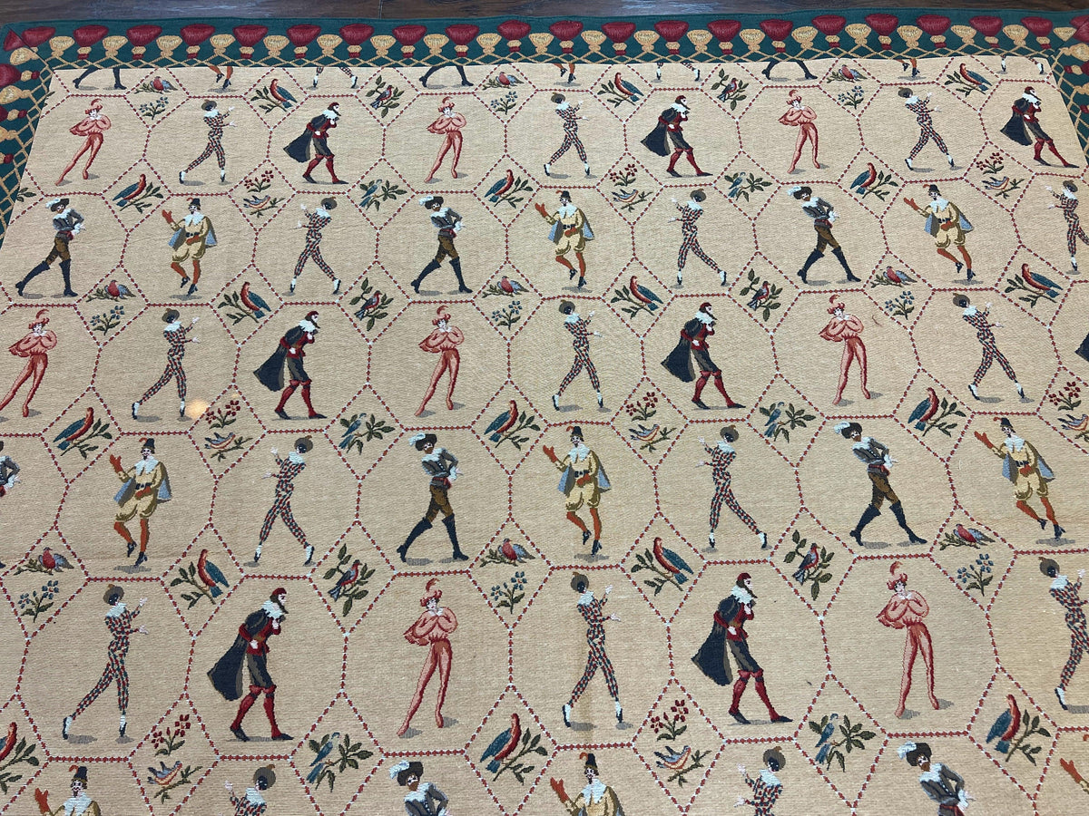 Square Tapestry 5x5, Wall Hanging, Human Pictorials, Court Jesters, Vintage - Jewel Rugs, view 3