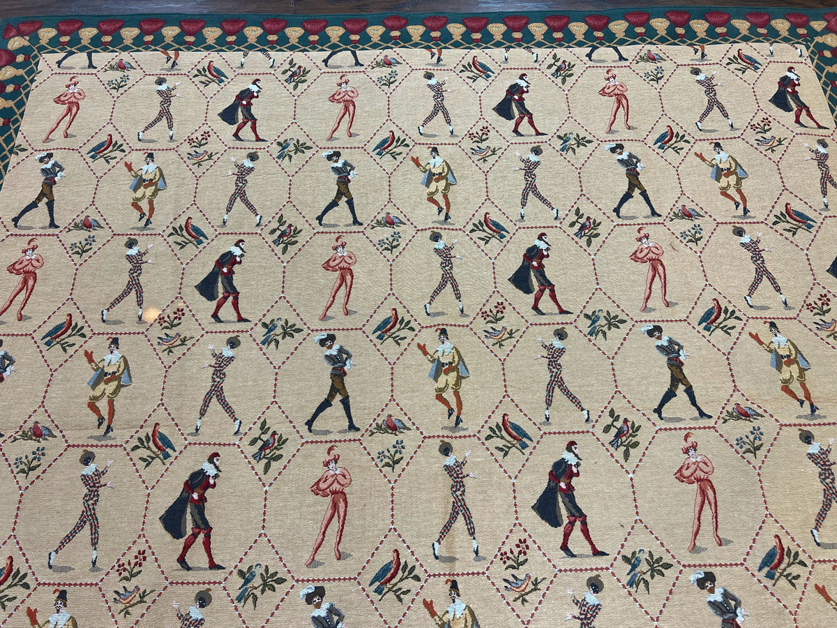 Square Tapestry 5x5, Wall Hanging, Human Pictorials, Court Jesters, Vintage - Jewel Rugs, view 12