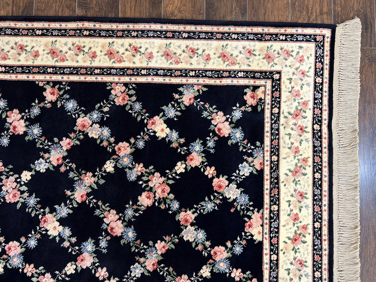 Karastan Rug 8' 8" x 12" Garden of Eden Collection Ebony Trellis #509/1270, Wool Pile Discontinued Vintage Karastan Carpet, Room Sized Rug - Jewel Rugs, view 8