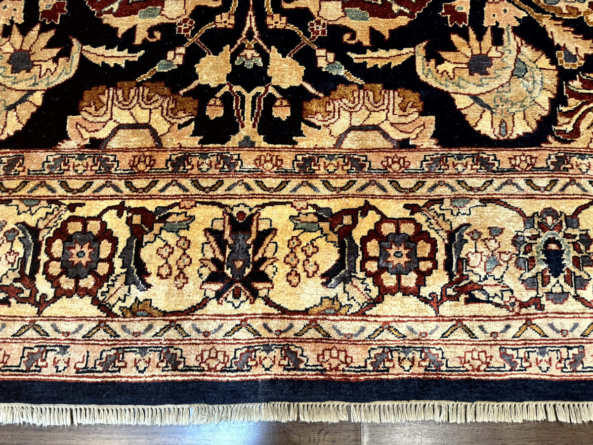 Pak Persian Bidjar Rug 10x13, Midnight Blue and Tan Pakistani Carpet - Jewel Rugs, view 12