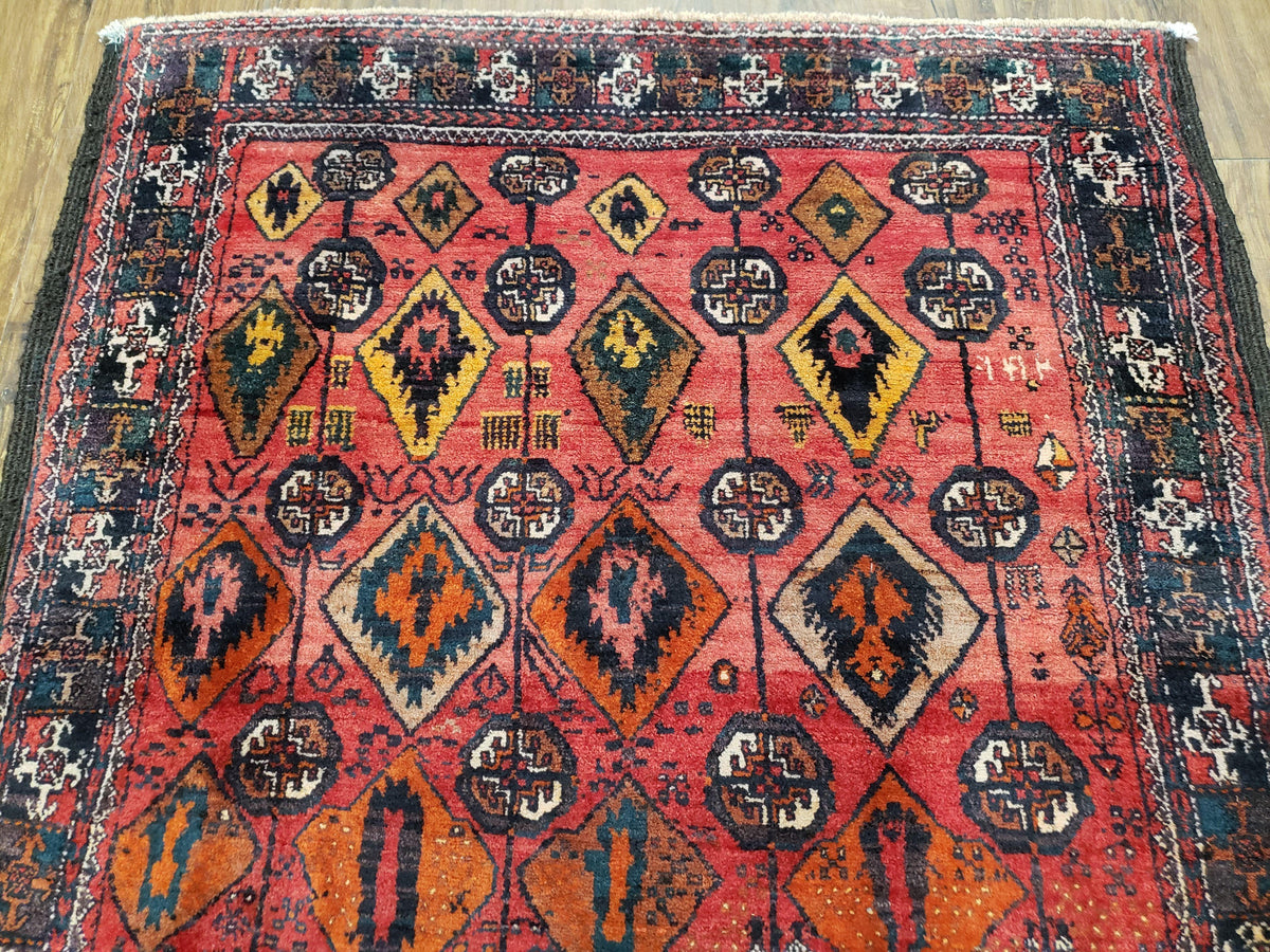 4 x 8 Handmade Baluch Afghan Turkoman Tribal Wool Rug Organic Dyes 8x4 Carpet - Jewel Rugs, view 4