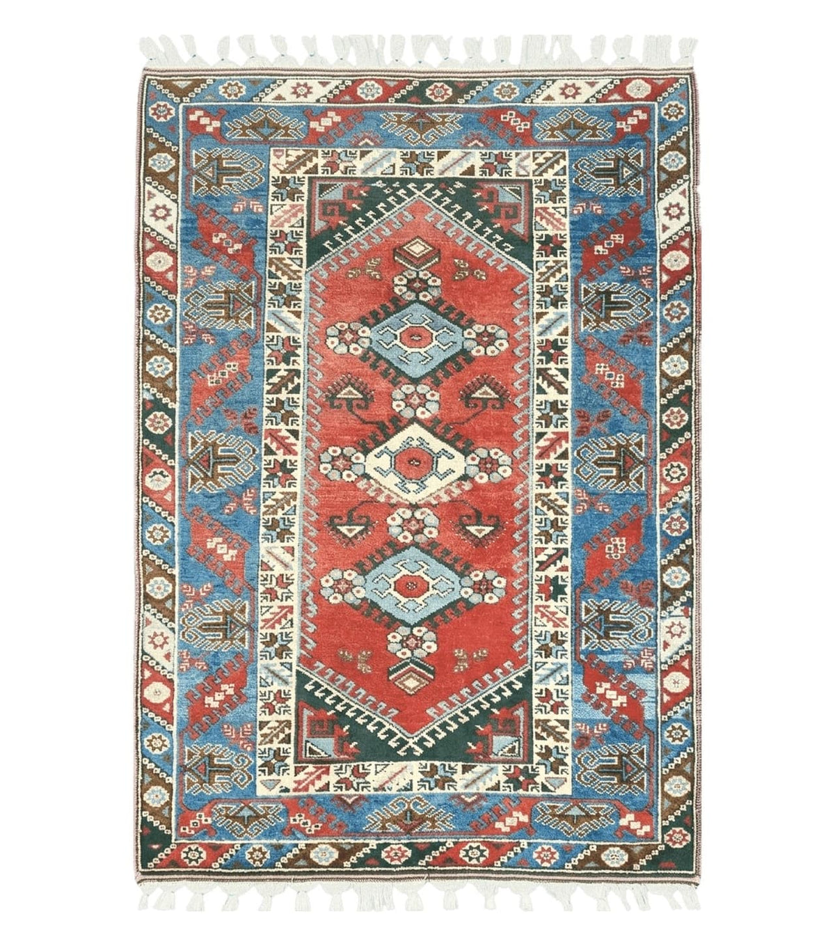 4' X 6' Handmade Turkish Super Kazak Shirvan Wool Rug Colorful - Jewel Rugs