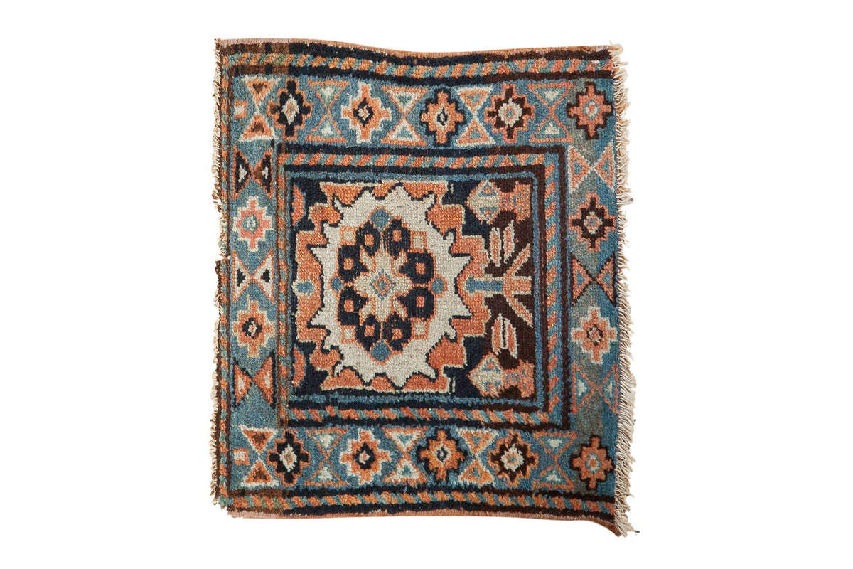 1.5x2 Antique Bagface Kurdish Square Rug Mat