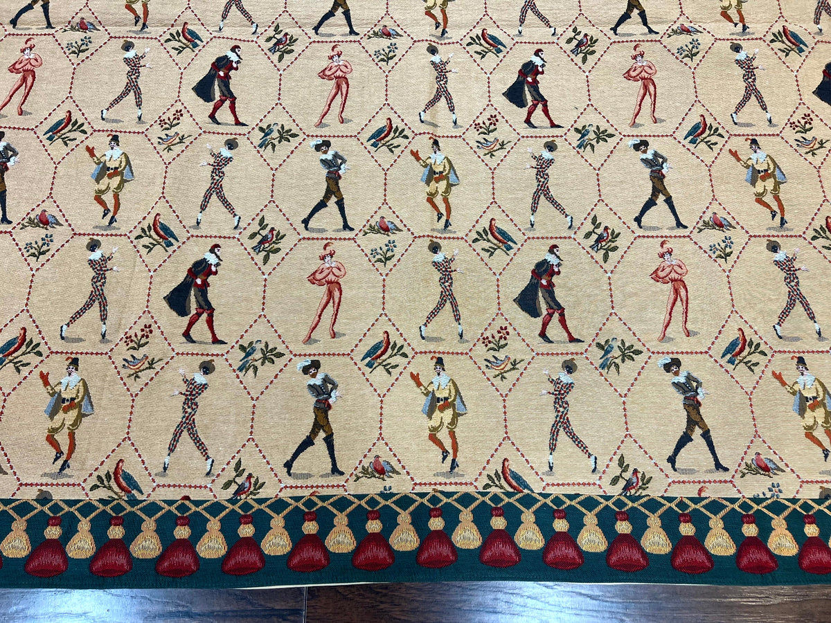 Square Tapestry 5x5, Wall Hanging, Human Pictorials, Court Jesters, Vintage - Jewel Rugs, view 7
