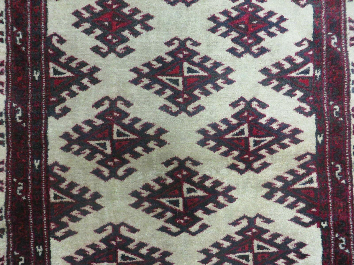 3' X 3' Vintage Handmade Turkoman Bokhara Yamud Wool Rug Nice - Jewel Rugs, view 4