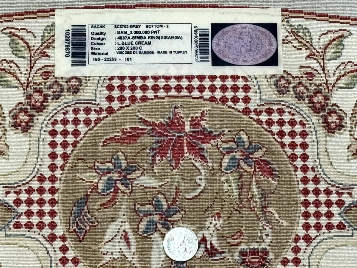 Round Silk Rug 6x6, Hunting Design, Bamboo Silk, Animal Pictorials - Jewel Rugs, view 10