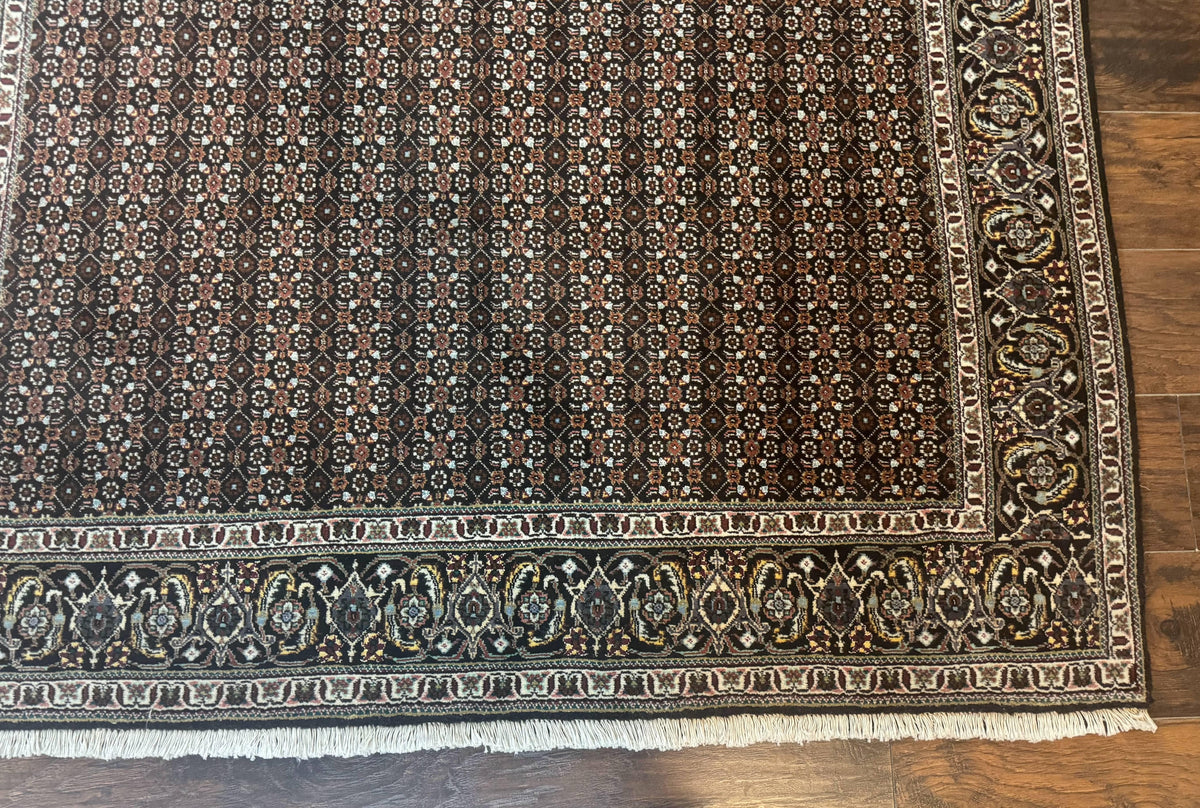 Persian Tabriz Rug 5x7, Black, Allover Pattern - Jewel Rugs, view 10