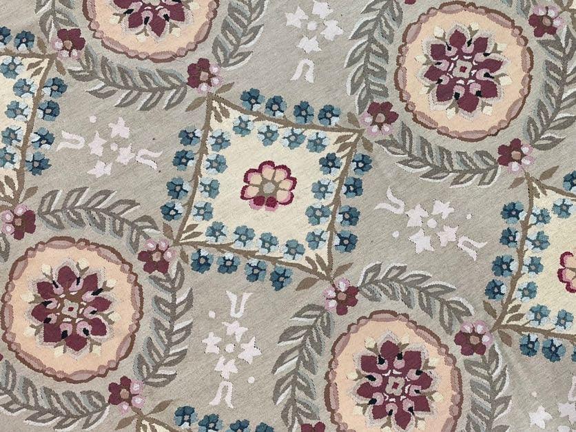 9x13 Needlepoint Carpet, French Design Rug, Hand-Knotted, Brand New Needlepoint Rug 9 x 13, English French European Style, Beige Floral - Jewel Rugs, view 10
