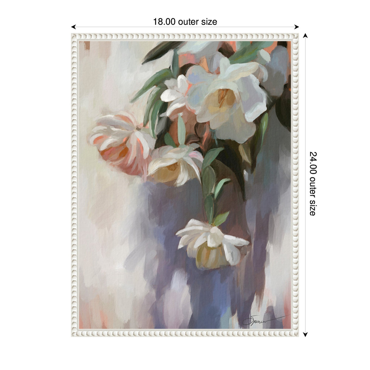 Sylvie Dangle Thumb Pastel Flower Bouquet Framed Canvas by Mary Sparrow