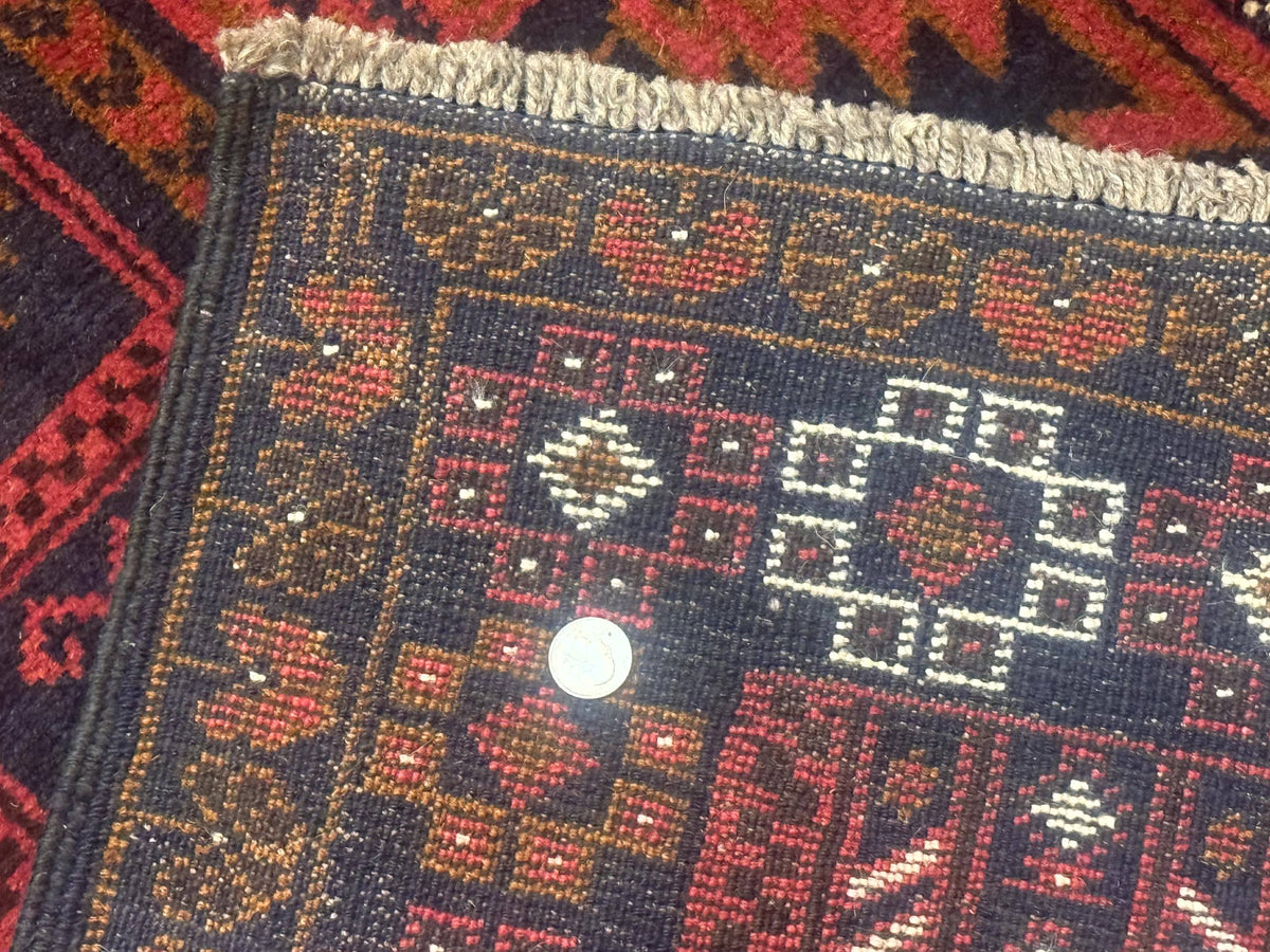 Afghan Rug 3x7, Balouch Carpet, Tribal Rug, Red, New - Jewel Rugs, view 11