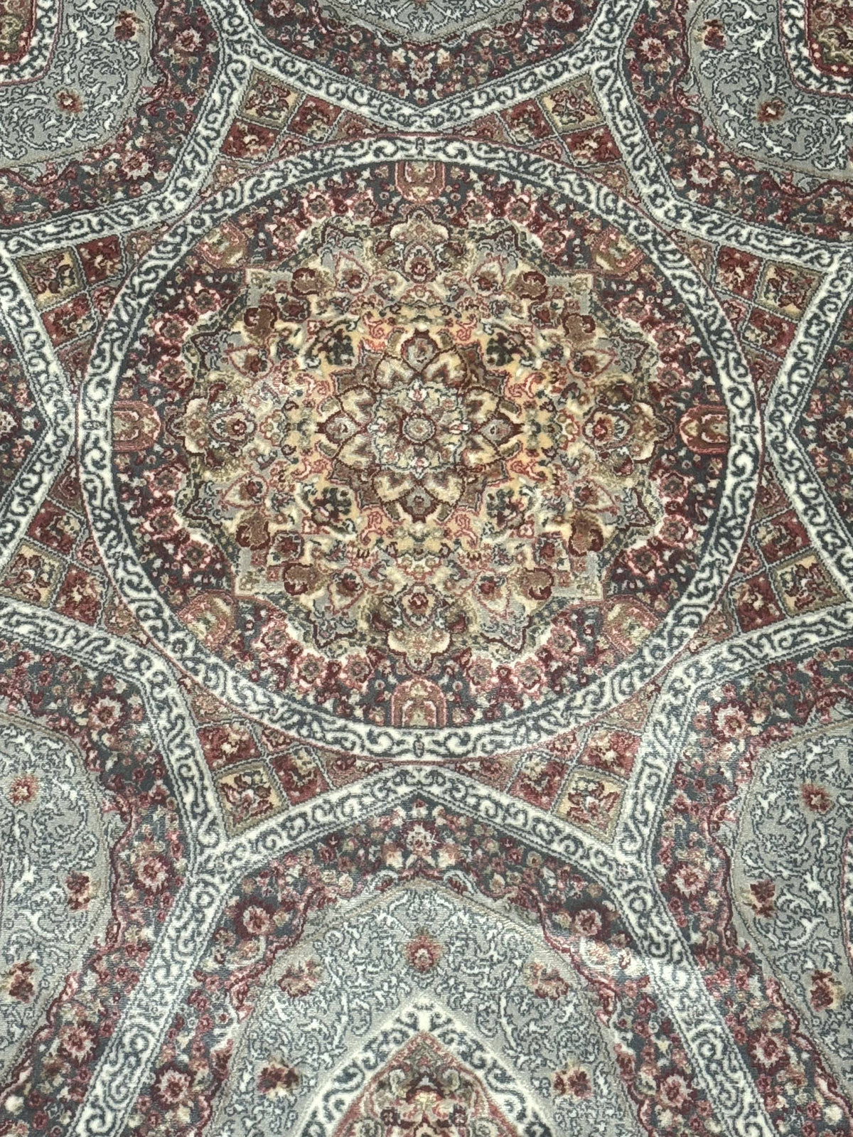 Turkish Silk Runner Rug 2.6 x 13, Blue Runner Rug, Dome Design, Bamboo Silk, New - Jewel Rugs, view 7