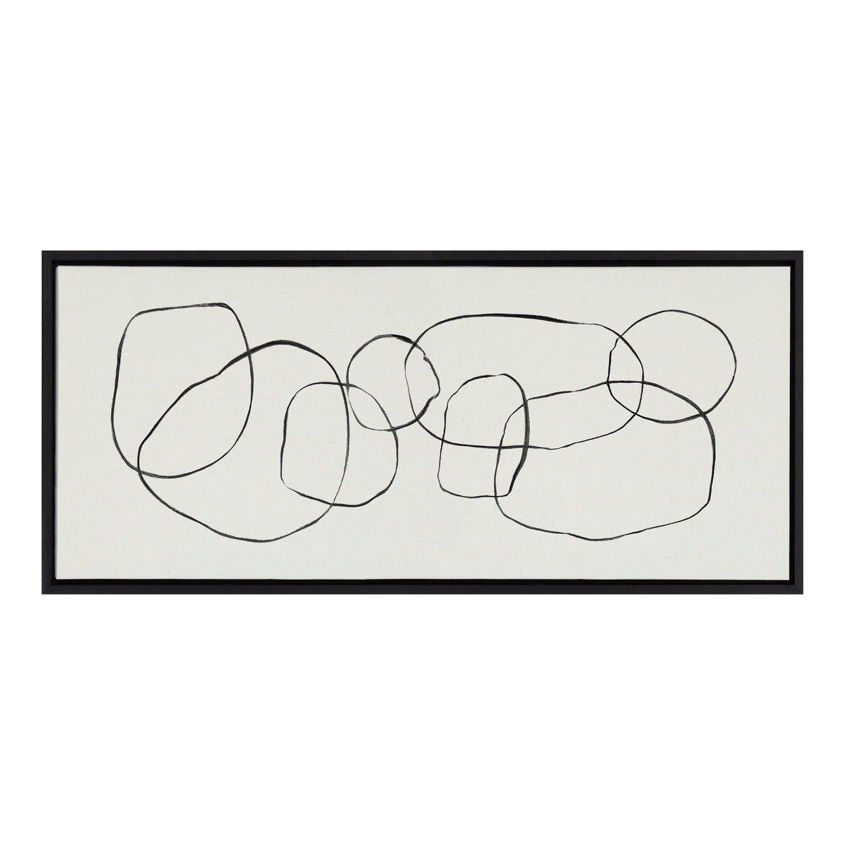 Sylvie Dancing Circles Framed Canvas by Teju Reval