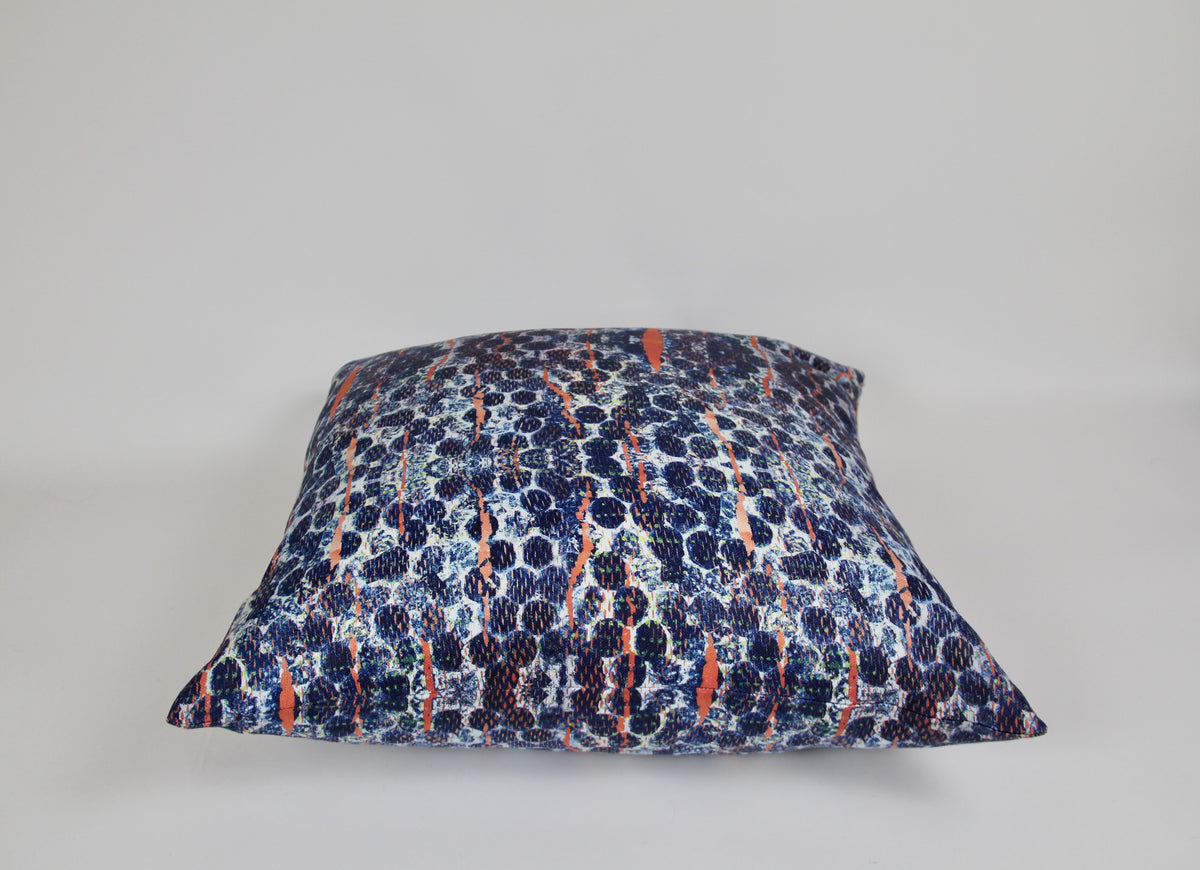 Blue Bubbles Velvet Pillow - Artxtiles, view 3