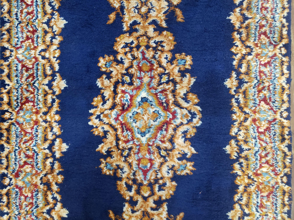 Semi Anique Dark Blue Persian Kerman Runner, 2'7" x 13'5" - Jewel Rugs, view 10