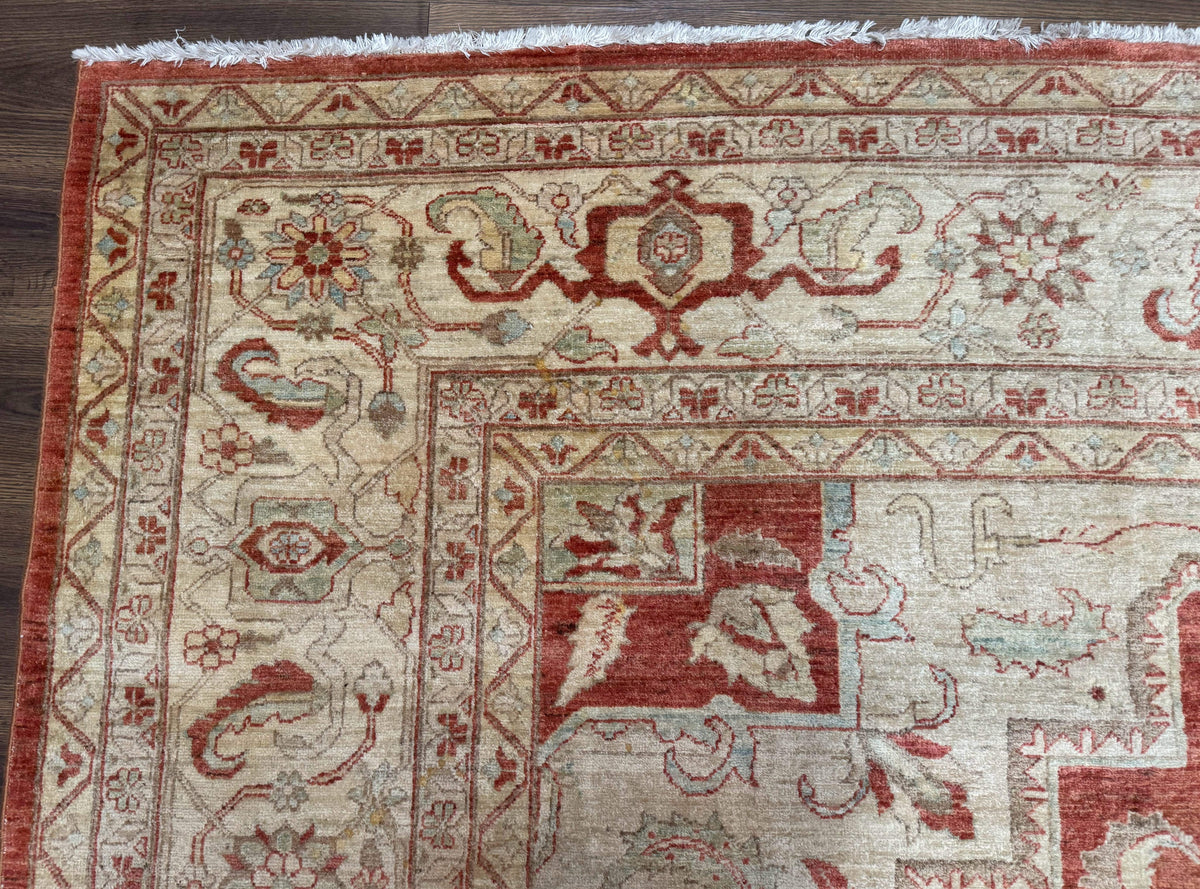 Turkish Heriz Serapi Rug 9x13, Geometric Medallion - Jewel Rugs, view 7
