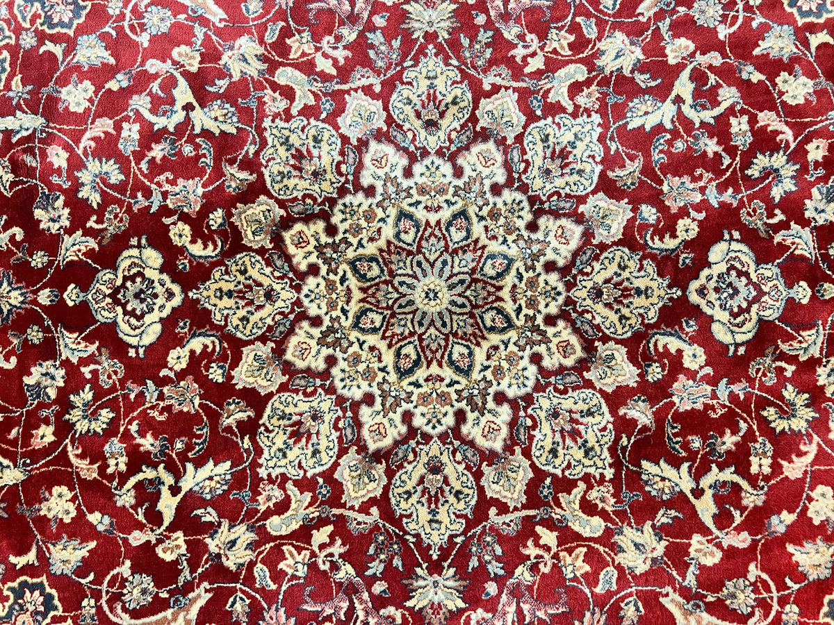 Couristan Rug 5.6 x 8, Floral Medallion, Dark Red Cream, Belgium Power Loomed Rug, Taj Mahal Rug, Vintage Oriental Wool Carpet - Jewel Rugs, view 11