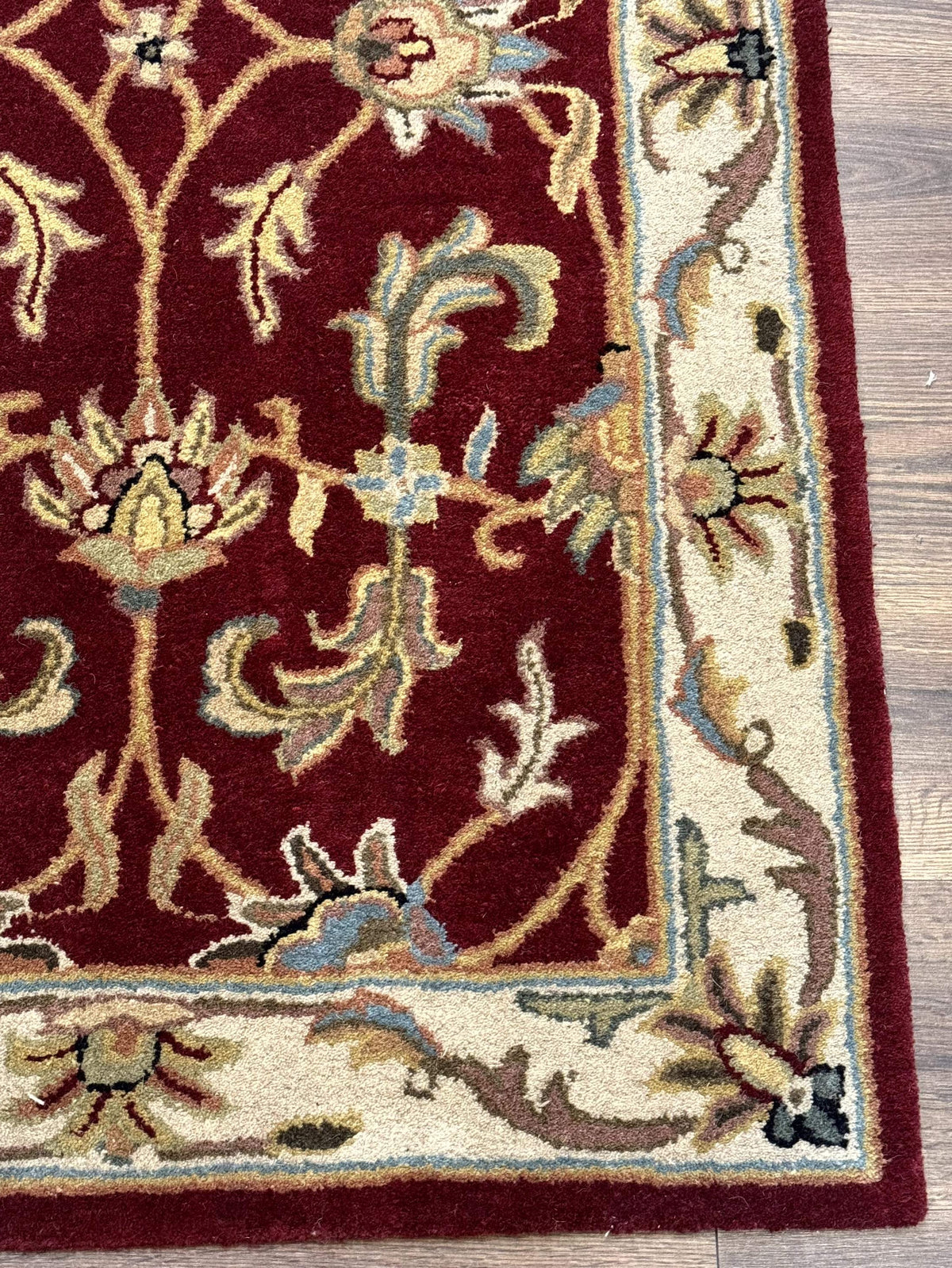Small Floral Wool Rug 3x5, Safavieh Heritage Collection, Dark Red, Pair B - Jewel Rugs, view 9
