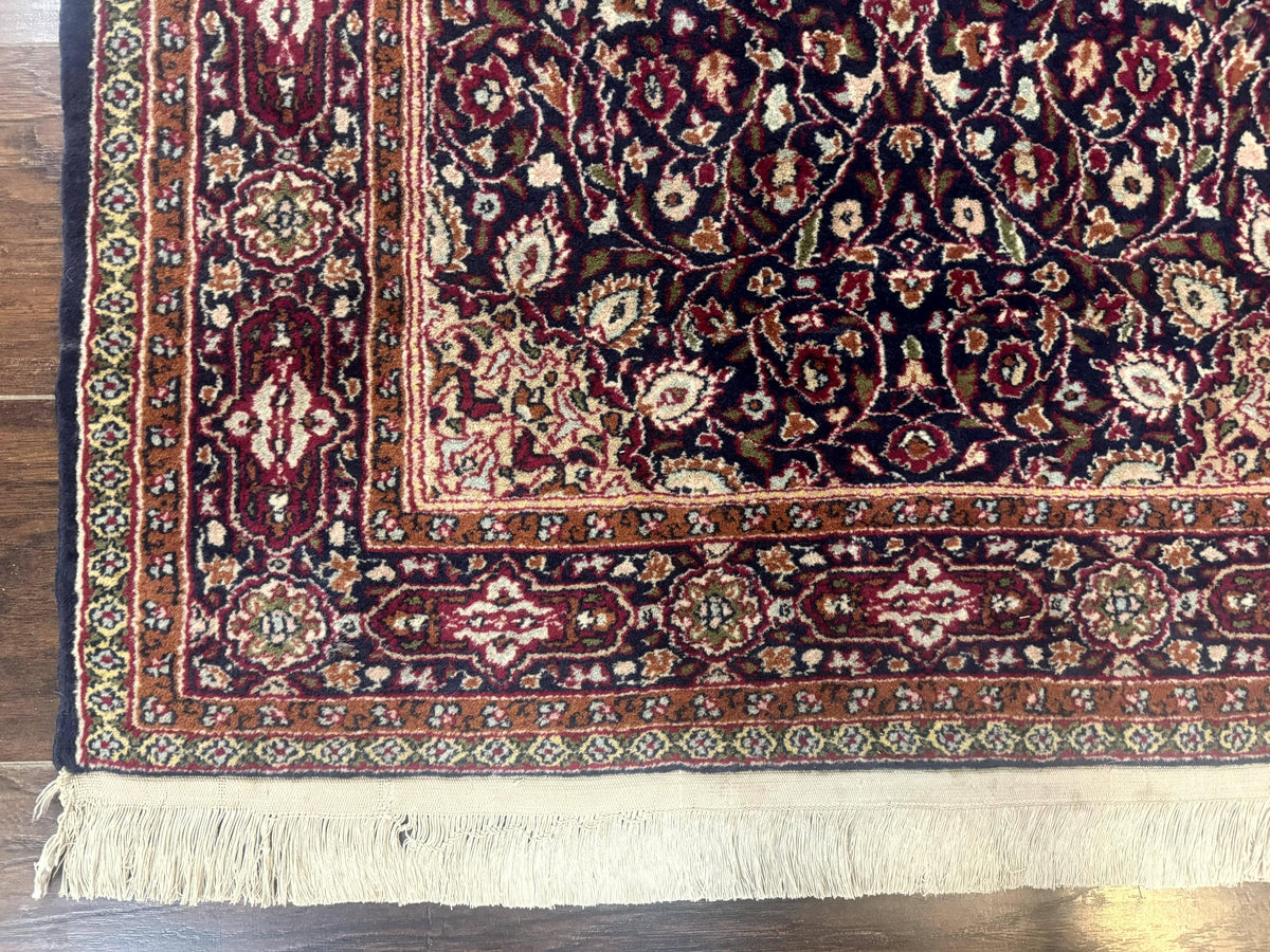 Indo Kashmiri Rug 3x5, Navy Blue, Very Fine 400 KPSI, Pair B - Jewel Rugs, view 9
