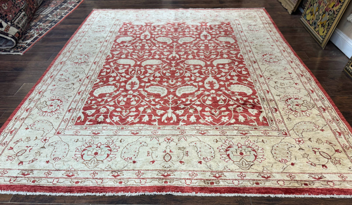 Pakistani Chobi Rug 8x10, Red, Handmade - Jewel Rugs, view 2