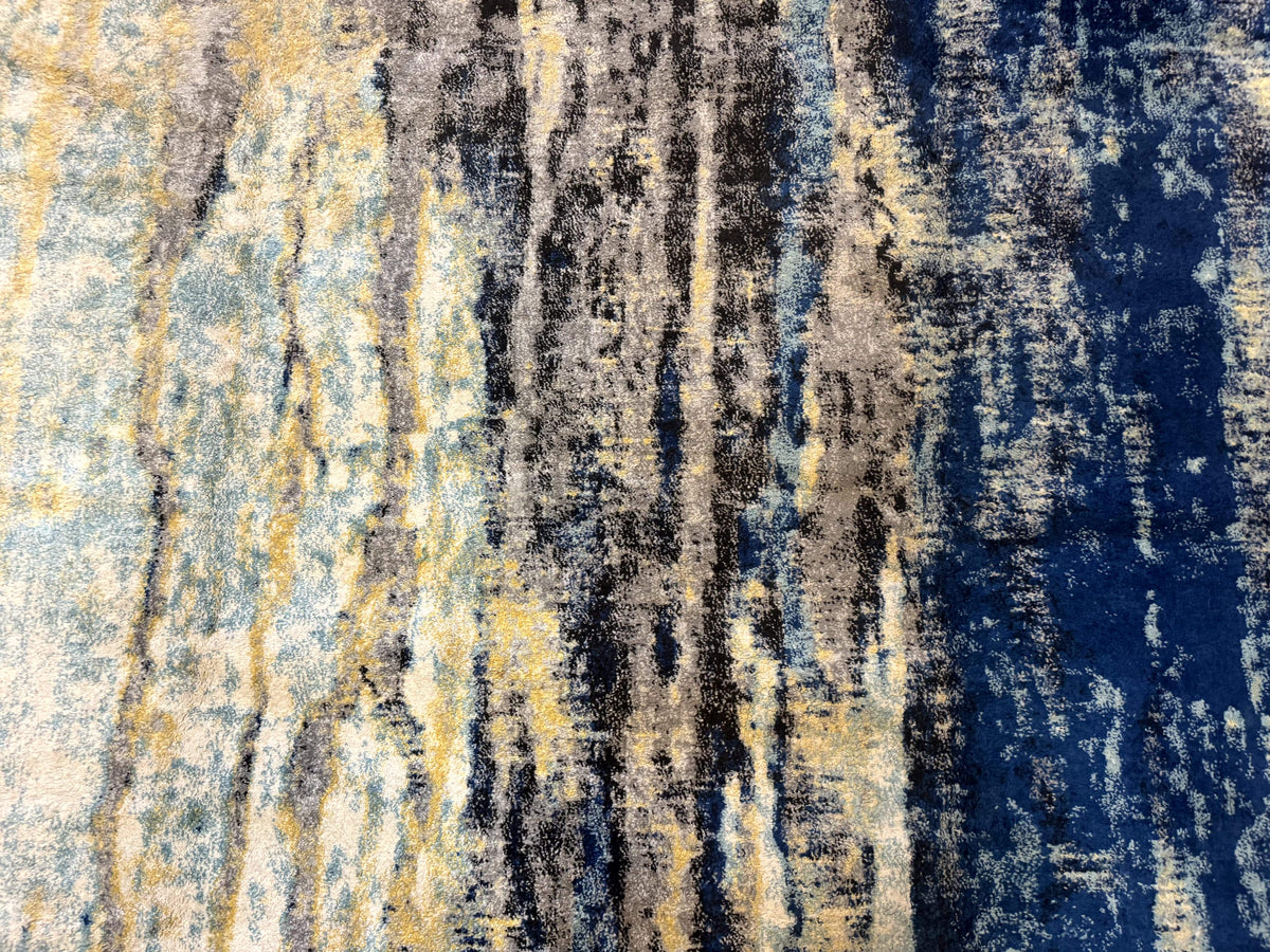 Modern Abstract Blue Area Rug 8x11 ft - Jewel Rugs, view 5