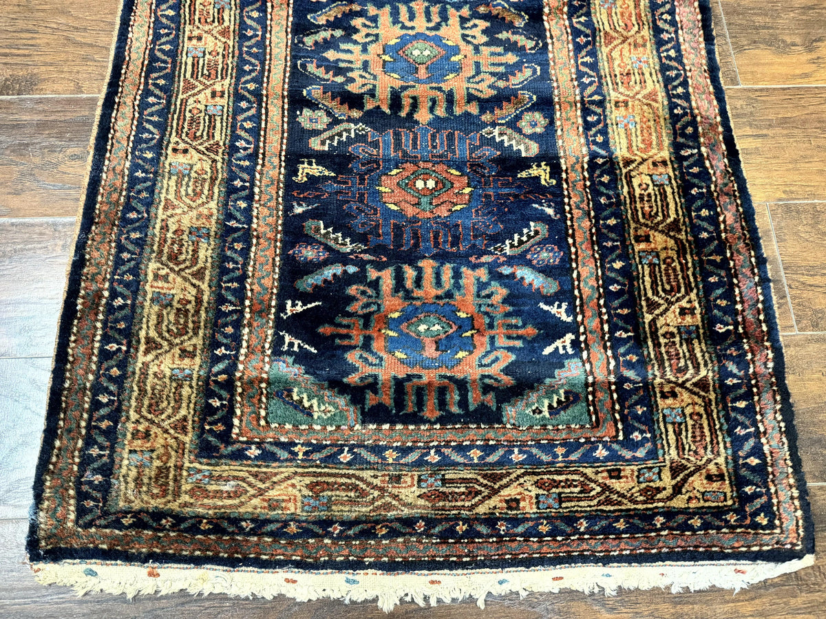Antique Persian Sarab Runner 3x17, Blue Persian Runner Rug, Long Handmade Wool Carpet for Hallway, Rare, Tribal - Jewel Rugs, view 5
