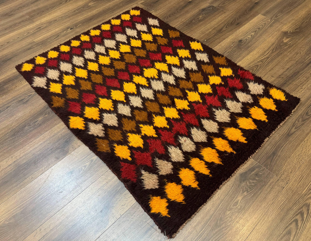 Shaggy Balouch Rug 3x4, Tribal Rug, Afghan Rug, Brown, Multicolor - Jewel Rugs, view 13
