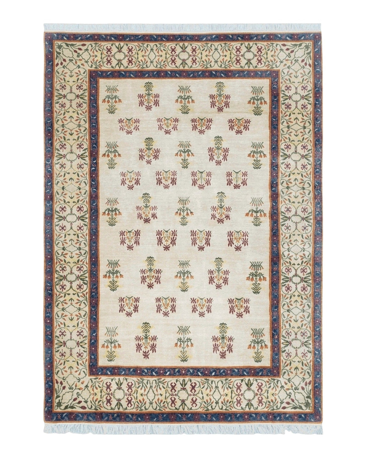 Tufenkian Rug 5.9 x 8.6, Tibetan Nepalese Rug, Hand Knotted, Soft Shiny Wool, Repeated Motifs, Contemporary Modern, Area Rug 6x9, Vintage - Jewel Rugs