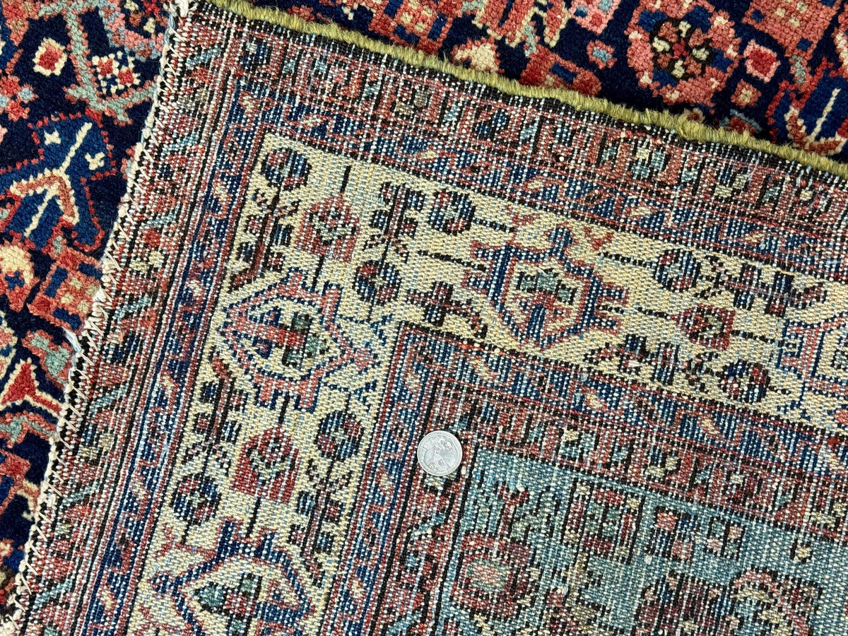 Antique Persian Rug 5 x 6.7, Navy Blue & Ivory, Handmade Persian Wool Carpet, Hamadan Angelas Rug - Jewel Rugs, view 11