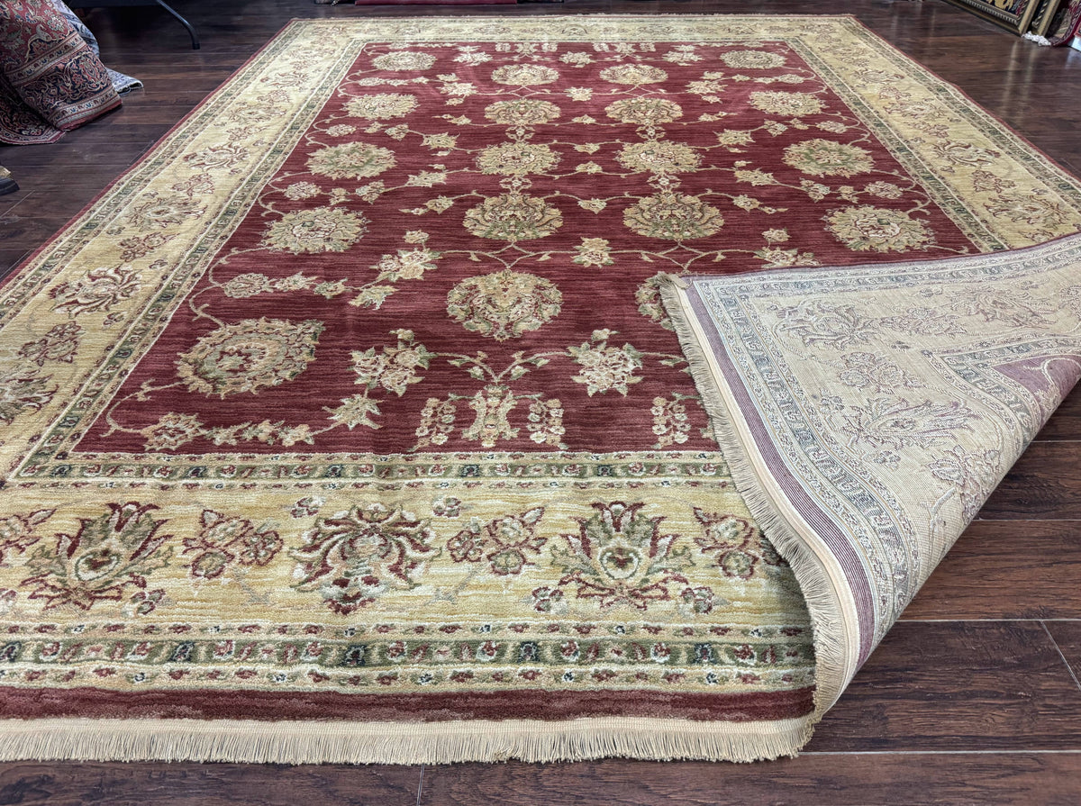 Traditional Wool Oriental Rug 9x13, Large Power Loomed Carpet, Burgundy - Jewel Rugs, view 12