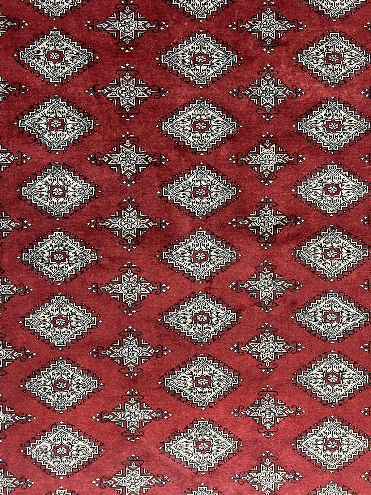 Pakistani Bokhara Rug 6x8, Fine Turkoman Carpet, Wool Handmade Vintage, Red, 6 x 8 Medium Sized Rug, Turkmen Rug - Jewel Rugs, view 4