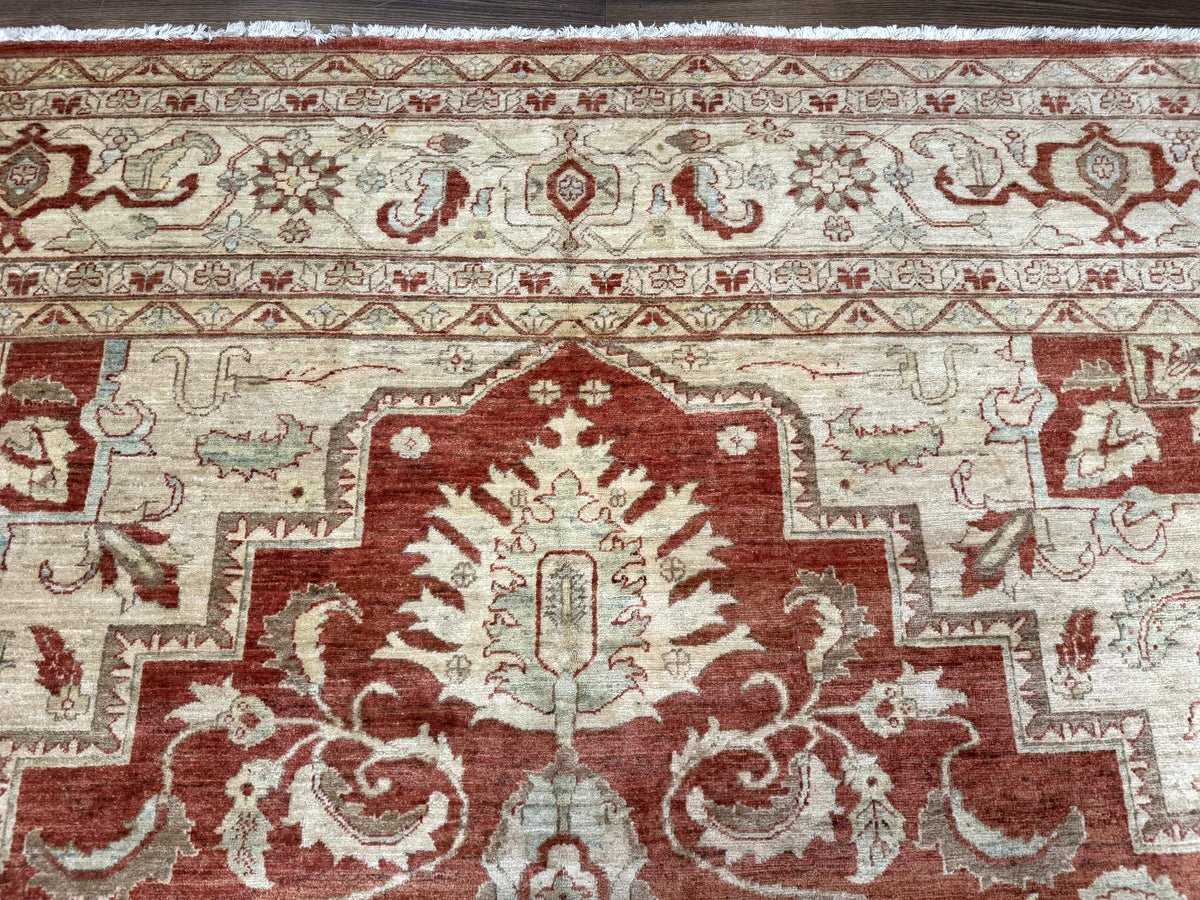 Turkish Heriz Serapi Rug 9x13, Geometric Medallion - Jewel Rugs, view 4