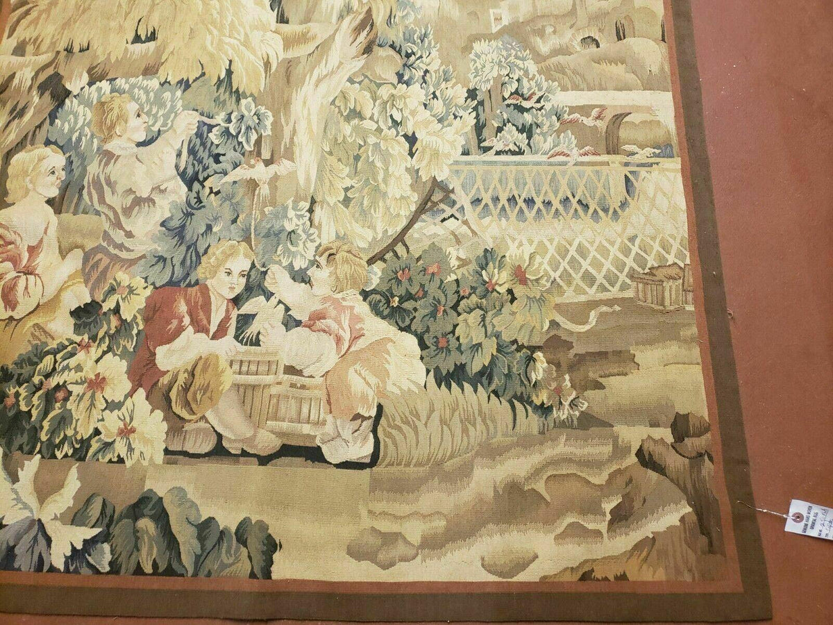 4' X 6' Tapestry French Design Handmade Aubusson Weave Nature One Of A Kind - Jewel Rugs, view 8