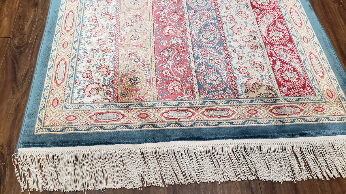 Paisley Pattern Silk Rug, Boteh Design, All Silk Accent Rug, Oriental Carpet, Very Detailed, 2' 8" x 4' 1", New, Bamboo Silk - Jewel Rugs, view 7