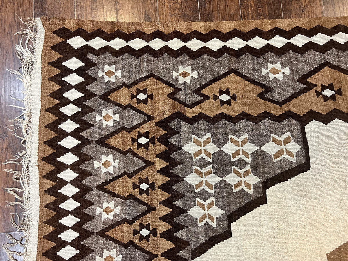 Antique Persian Fars Kilim Rug 8x11, Wool, Boho Tribal Persian Shiraz Flatweave Carpet, Semi Open Field, Geometric, Handmade, Vintage Semi Antique - Jewel Rugs, view 6
